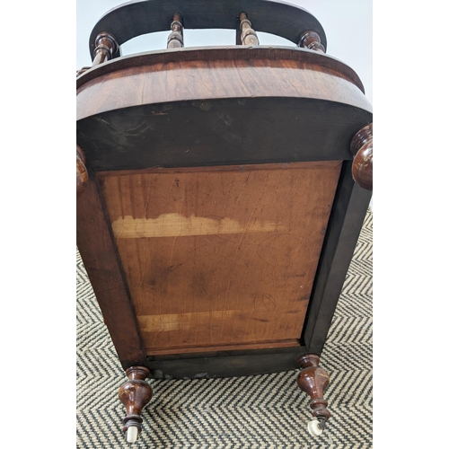 238 - CANTERBURY, Victorian walnut with drawer on ceramic castors, 56cm W x 38cm D x 56cm H.