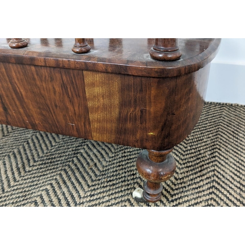 238 - CANTERBURY, Victorian walnut with drawer on ceramic castors, 56cm W x 38cm D x 56cm H.