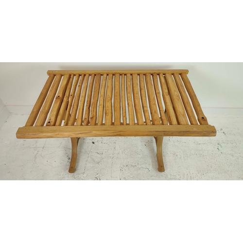 284 - CENTRE TABLE, ash with slatted top, 75cm H x 116cm W x 73cm D.