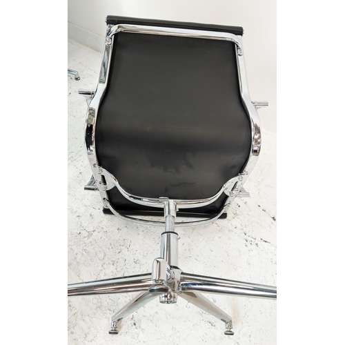 310 - AFTER CHARLES AND RAY EAMES ALUMINIUM GROUP STYLE CHAIRS, a set of six, 90cm H. (6)