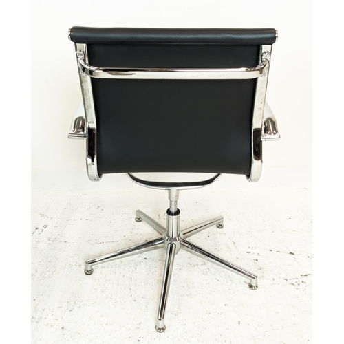 310 - AFTER CHARLES AND RAY EAMES ALUMINIUM GROUP STYLE CHAIRS, a set of six, 90cm H. (6)