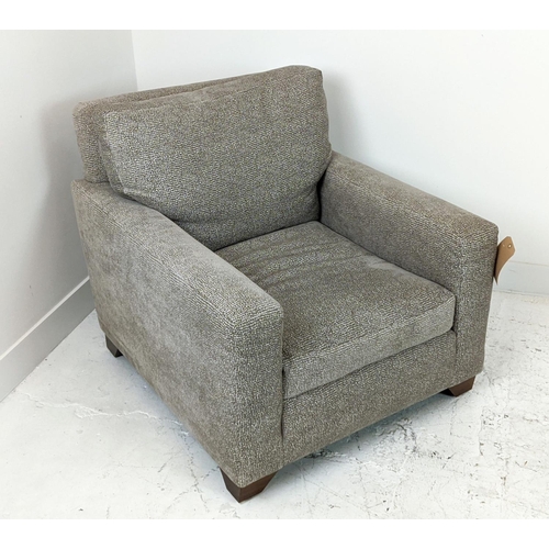 330 - KINGCOME TEXAS ARMCHAIR, in patterned light brown upholstery, 80cm W x 76cm H dx 96cm D.