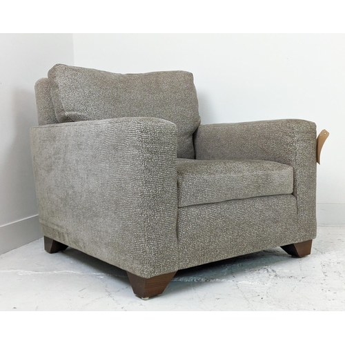 330 - KINGCOME TEXAS ARMCHAIR, in patterned light brown upholstery, 80cm W x 76cm H dx 96cm D.