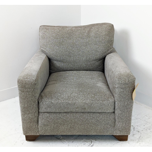 330 - KINGCOME TEXAS ARMCHAIR, in patterned light brown upholstery, 80cm W x 76cm H dx 96cm D.