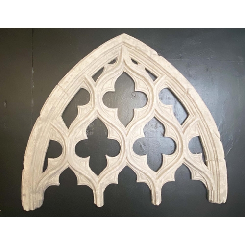 353 - ARCHITECTURAL WALL PANELS, a pair, Gothic style, 80cm H x 68cm x 4cm. (2)