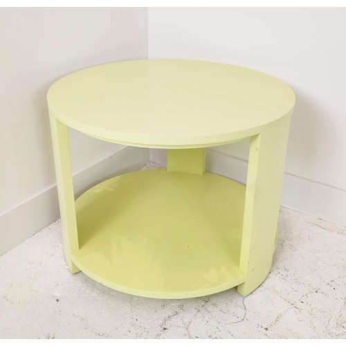 368 - JULIAN CHICHESTER 'TRIBECA' YELLOW LACQUERED SIDE TABLE, 60cm W x 47cm D.