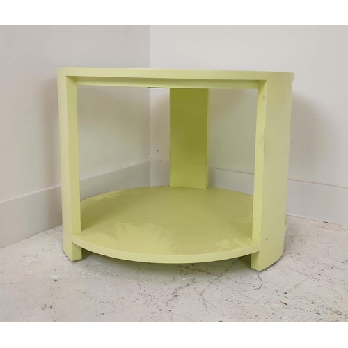 368 - JULIAN CHICHESTER 'TRIBECA' YELLOW LACQUERED SIDE TABLE, 60cm W x 47cm D.