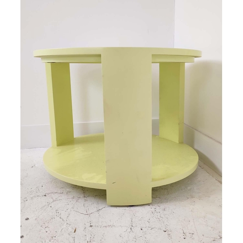 368 - JULIAN CHICHESTER 'TRIBECA' YELLOW LACQUERED SIDE TABLE, 60cm W x 47cm D.