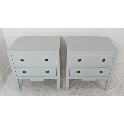 376 - JULIAN CHICHESTER 'FRENCH COUNTRY' BEDSIDE CHEST, a pair, in powder blue, end 59cm W x 41cm D x 65cm... 