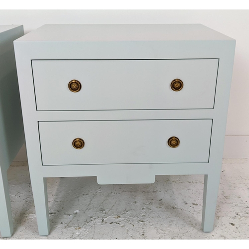 376 - JULIAN CHICHESTER 'FRENCH COUNTRY' BEDSIDE CHEST, a pair, in powder blue, end 59cm W x 41cm D x 65cm... 