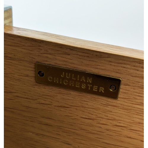 376 - JULIAN CHICHESTER 'FRENCH COUNTRY' BEDSIDE CHEST, a pair, in powder blue, end 59cm W x 41cm D x 65cm... 