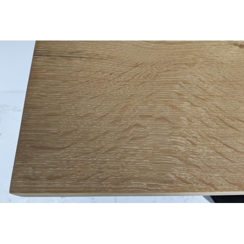 391 - JULIAN CHICHESTER 'CUBE' CONSOLE, bleached oak top, 41cm D x 120cm W x 77cm H.