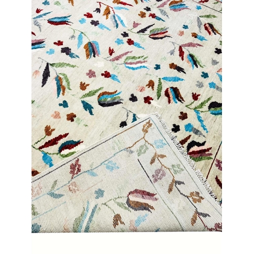 82 - FINE SUZANI TULIP DESIGN CARPET, 300cm x 237cm.