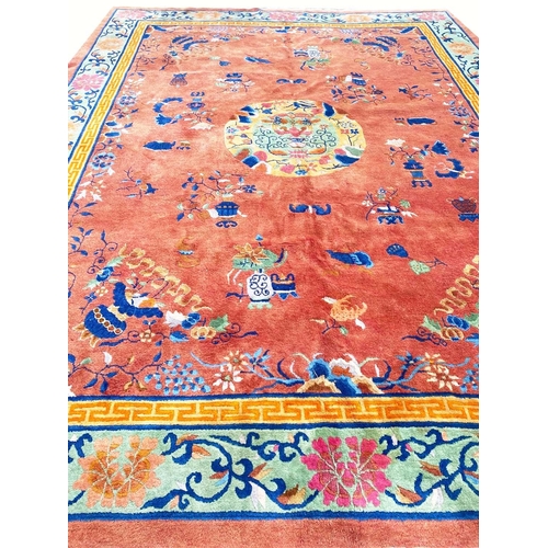 83 - CHINESE ART DECO PEKING CARPET, 360cm x 280cm.