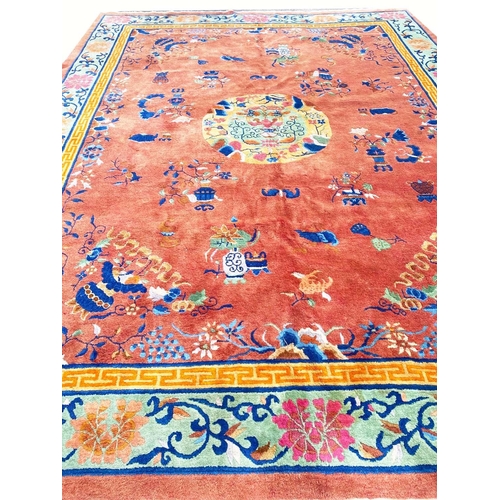 83 - CHINESE ART DECO PEKING CARPET, 360cm x 280cm.