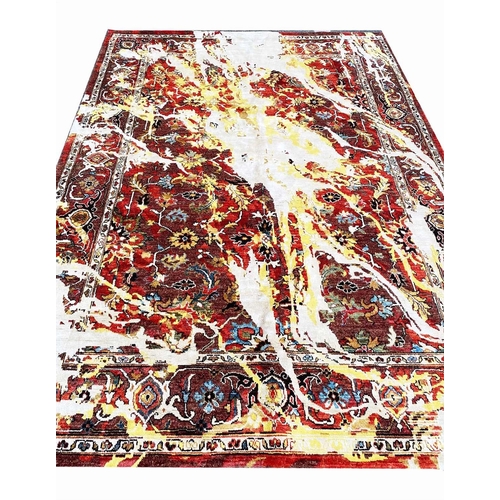 85 - BAMBOO SILK ABSTRACT CARPET, 240cm x 180cm.