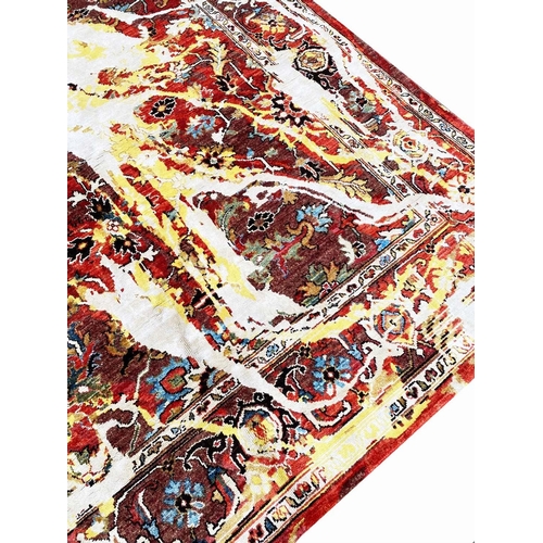 85 - BAMBOO SILK ABSTRACT CARPET, 240cm x 180cm.