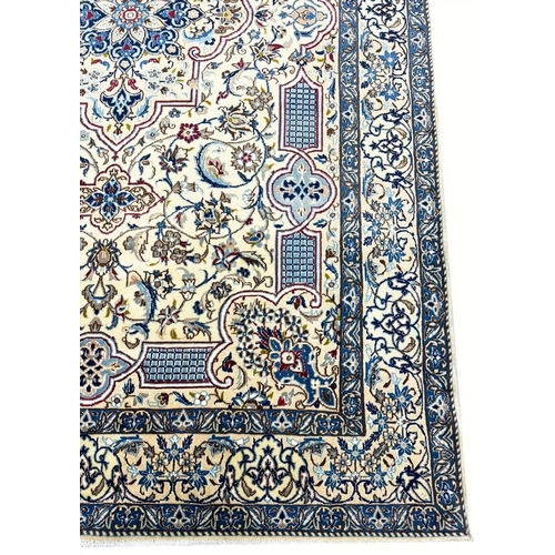 88 - FINE PART SILK NAIN CARPET, 261cm x 163cm.