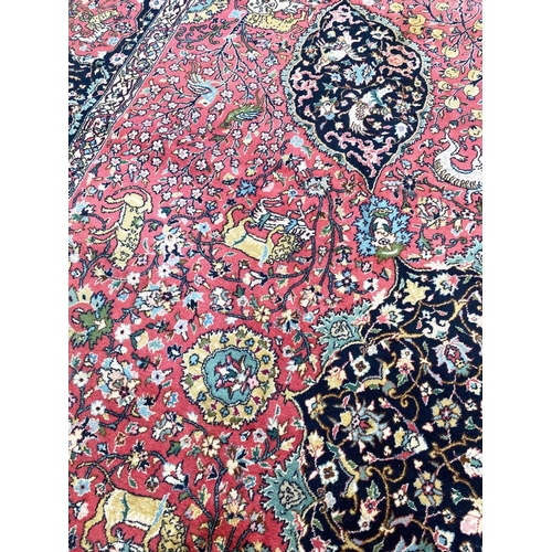 89 - VINTAGE PERSIAN SAFAVID HUNTING DESIGN CARPET, 410cm x 310cm.