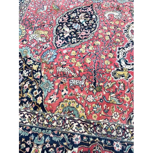 89 - VINTAGE PERSIAN SAFAVID HUNTING DESIGN CARPET, 410cm x 310cm.