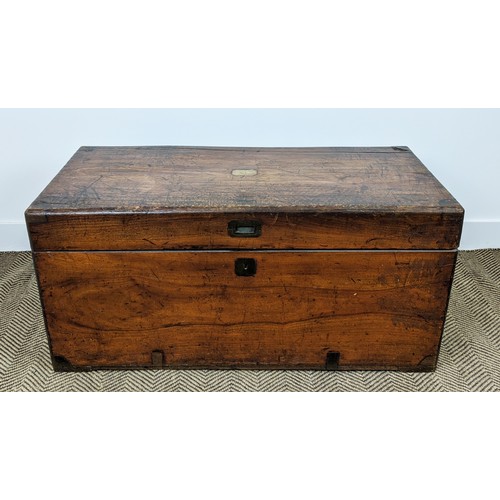 244 - CAMPHORWOOD TRUNK, 19th century, with a rising lid, 105cm W x 52cm D x 50cm H.