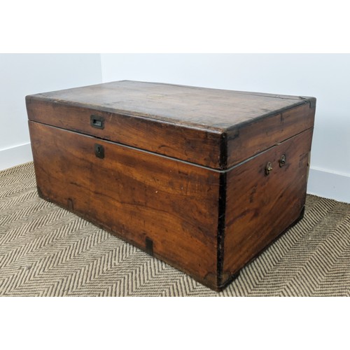 244 - CAMPHORWOOD TRUNK, 19th century, with a rising lid, 105cm W x 52cm D x 50cm H.