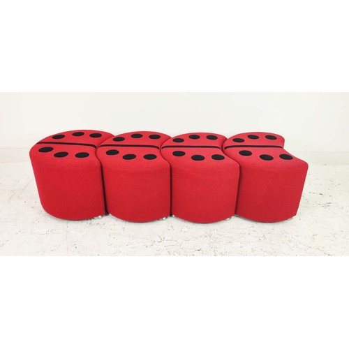 315 - DAVIDSON HIGHLY STOOLS, a set of four, lady bug design, 60cm x 50cm x 45cm. (4)