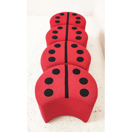 315 - DAVIDSON HIGHLY STOOLS, a set of four, lady bug design, 60cm x 50cm x 45cm. (4)