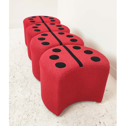 315 - DAVIDSON HIGHLY STOOLS, a set of four, lady bug design, 60cm x 50cm x 45cm. (4)