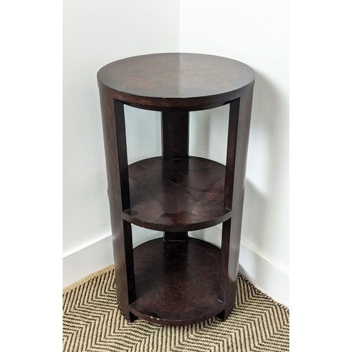 443 - OCCASIONAL TIERED TABLE, of deco influence, 35cm W x 66cm tall.