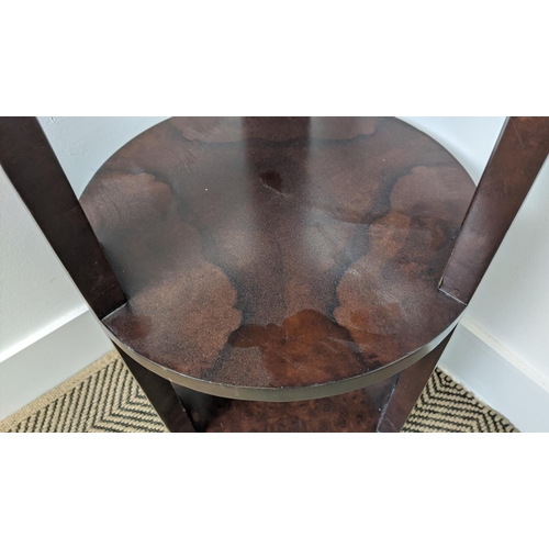 443 - OCCASIONAL TIERED TABLE, of deco influence, 35cm W x 66cm tall.