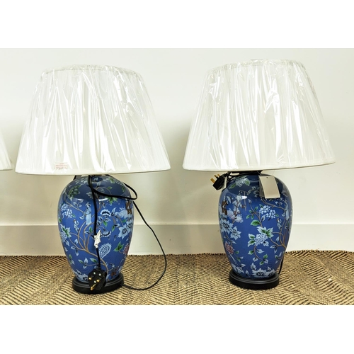 456 - CHINOISERIE TABLE LAMPS, a set of four, with shades, 62cm H. (4)