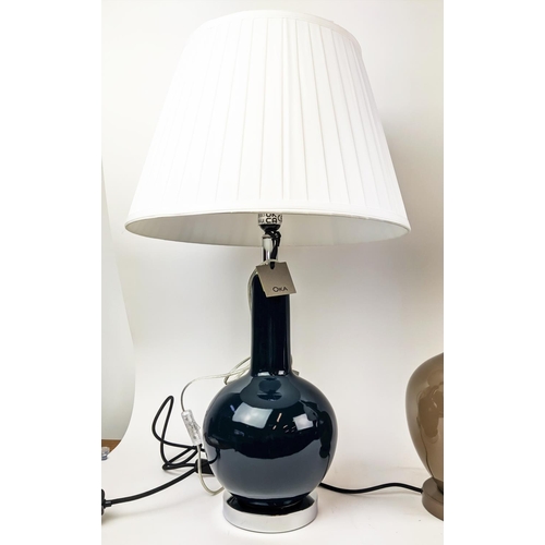 457 - OKA TABLE LAMPS, a pair, 71cm H with one other. (3)