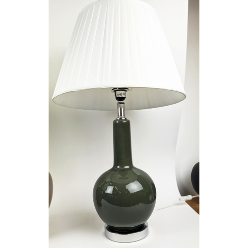 457 - OKA TABLE LAMPS, a pair, 71cm H with one other. (3)