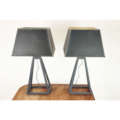 437 - TABLE LAMPS, a pair, contemporary design, with shades, 86cm H. (2)