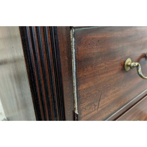 243 - CHEST ON CHEST, George III mahogany in two parts with eight drawers, 116cm W x 55cm D x 178cm H.