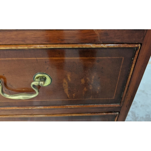 447 - CHEST, Georgian style mahogany and line inlaid with nine drawers, 78cm H x 156cm x 46cm.