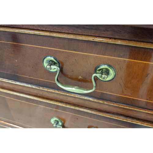 447 - CHEST, Georgian style mahogany and line inlaid with nine drawers, 78cm H x 156cm x 46cm.