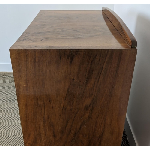 455 - CHEST, Art Deco walnut, of four drawers, 101cm H x 88cm x 50cm.