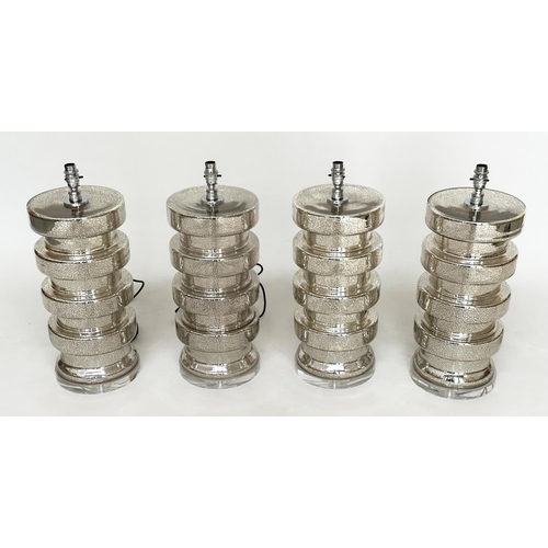 116 - TABLE LAMPS, a set of four, Venetian silvered mirrored glass (India Jane), 56cm H. (4)