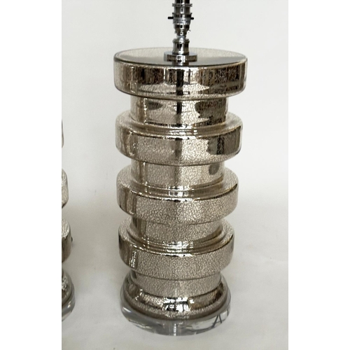 116 - TABLE LAMPS, a set of four, Venetian silvered mirrored glass (India Jane), 56cm H. (4)