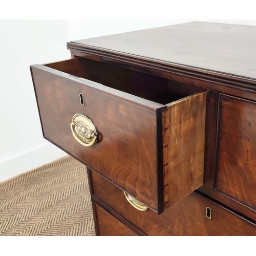 250 - CHEST, Regency mahogany, with two short over two long drawers, with brass handles, 85cm W x 48cm D x... 