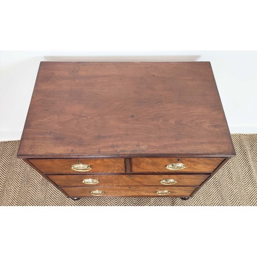 250 - CHEST, Regency mahogany, with two short over two long drawers, with brass handles, 85cm W x 48cm D x... 