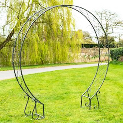 346 - ARCHITECTURAL GARDEN MOON ARCH, in metal, 212cm H x 204cm x 38cm.