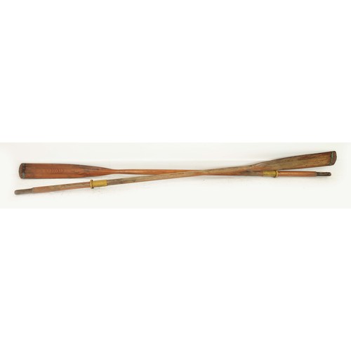 393 - PAIR OF MID-CENTURY OARS, 260cm H