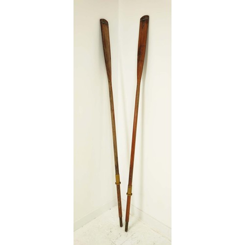 393 - PAIR OF MID-CENTURY OARS, 260cm H