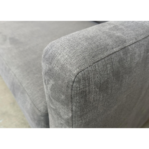 295 - SOFA, grey upholstery, 78cm H x 188cm W.