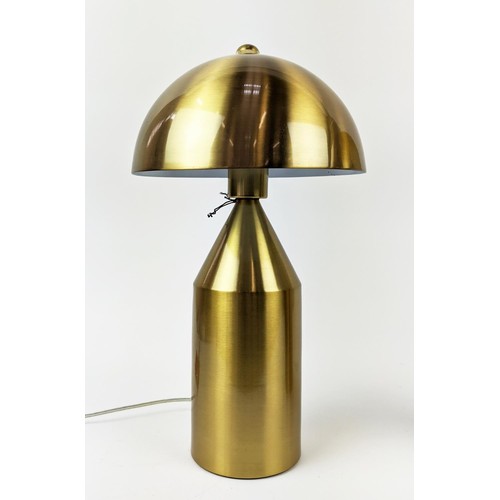 411 - VICO MAGISTRETTI STYLE TABLE LAMPS, a pair, gilt metal, 44cm H approx. (2)