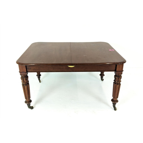 586 - DINING TABLE, extendable, William IV mahogany with three extra leaves on carved supports, 108cm x 13... 