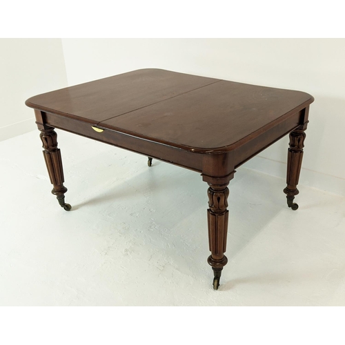 586 - DINING TABLE, extendable, William IV mahogany with three extra leaves on carved supports, 108cm x 13... 